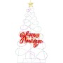 Beleuchteter LED Weihnachtsbaum „Happy Holidays“, 170cm, festliche Weihnachtsdekoration.