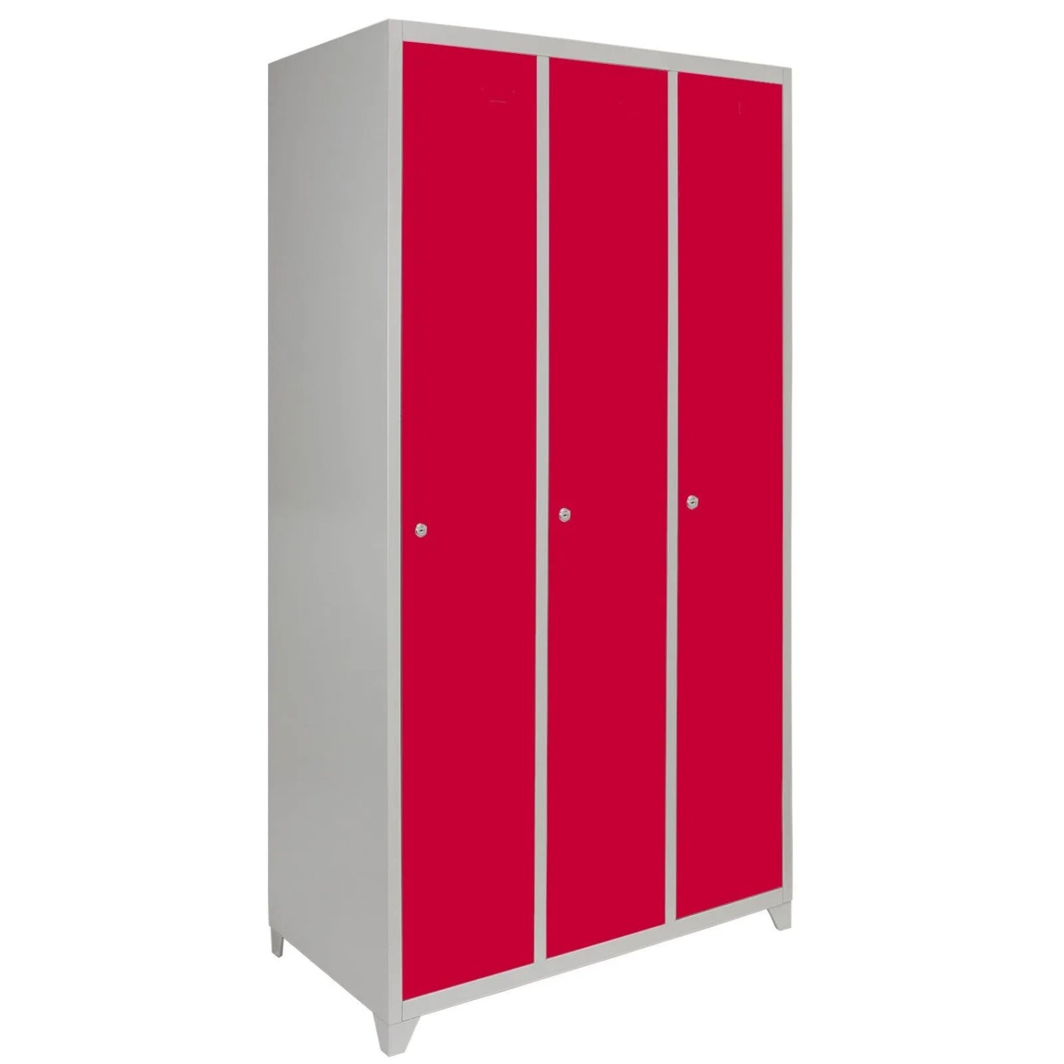 Monstershop 3 X Stahlspinde Fächerschrank Rot