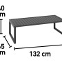 Tisch aus dem Lounge-Set Tamworth, Aluminium, anthrazit, mit Maßangaben.