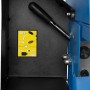 Detailaufnahme: Bedienelemente des Güde Holzspalter GHS 500/6,5TE mit Sicherheitsabdeckung und Schalter.