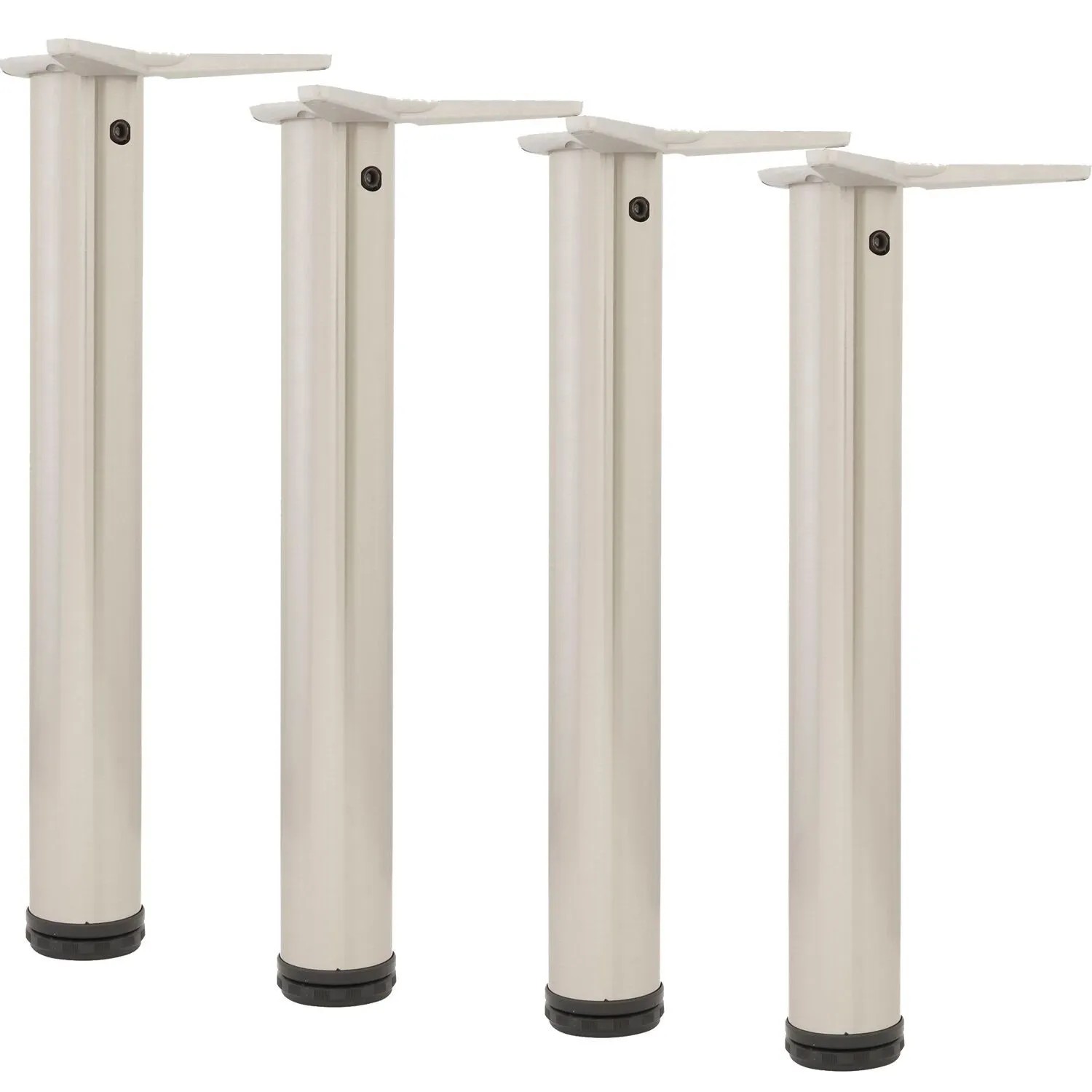 vasalat Set Camar Tischfüße Höhenverstellbar Rund Stahl Verchromt 1.100-1.130 mm 4 Stück