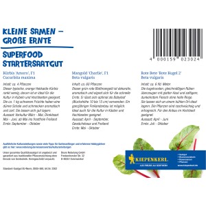 Kiepenkerl Superfood Set Gemüsepower: Kürbis, Mangold, Rote Bete Saatgutmischung.