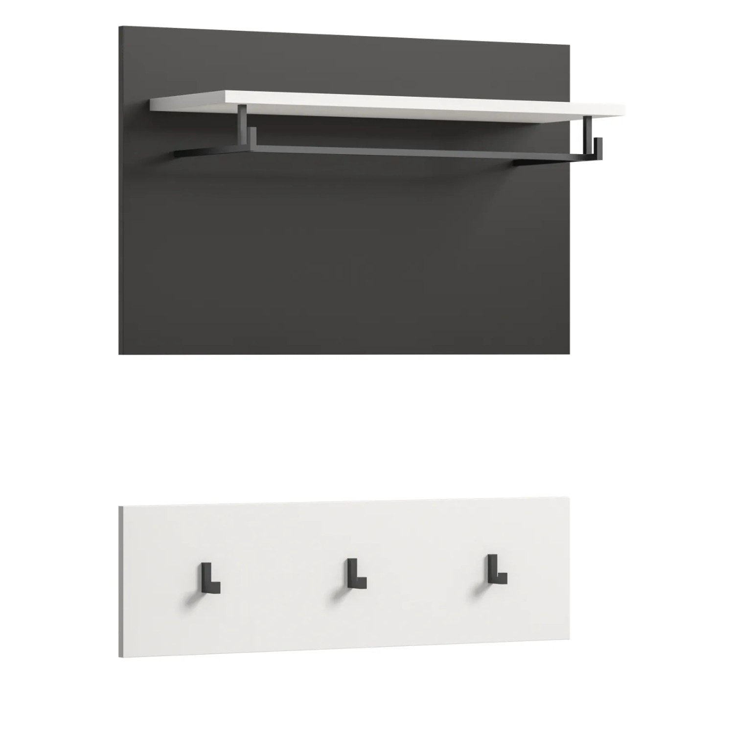 Inn.Furn Garderobenpaneel Set in Weiß und Grau 80 cm Cooper_8