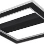 Moderne, schwarze LED-Deckenleuchte Mattia, quadratisch, 45x45 cm.