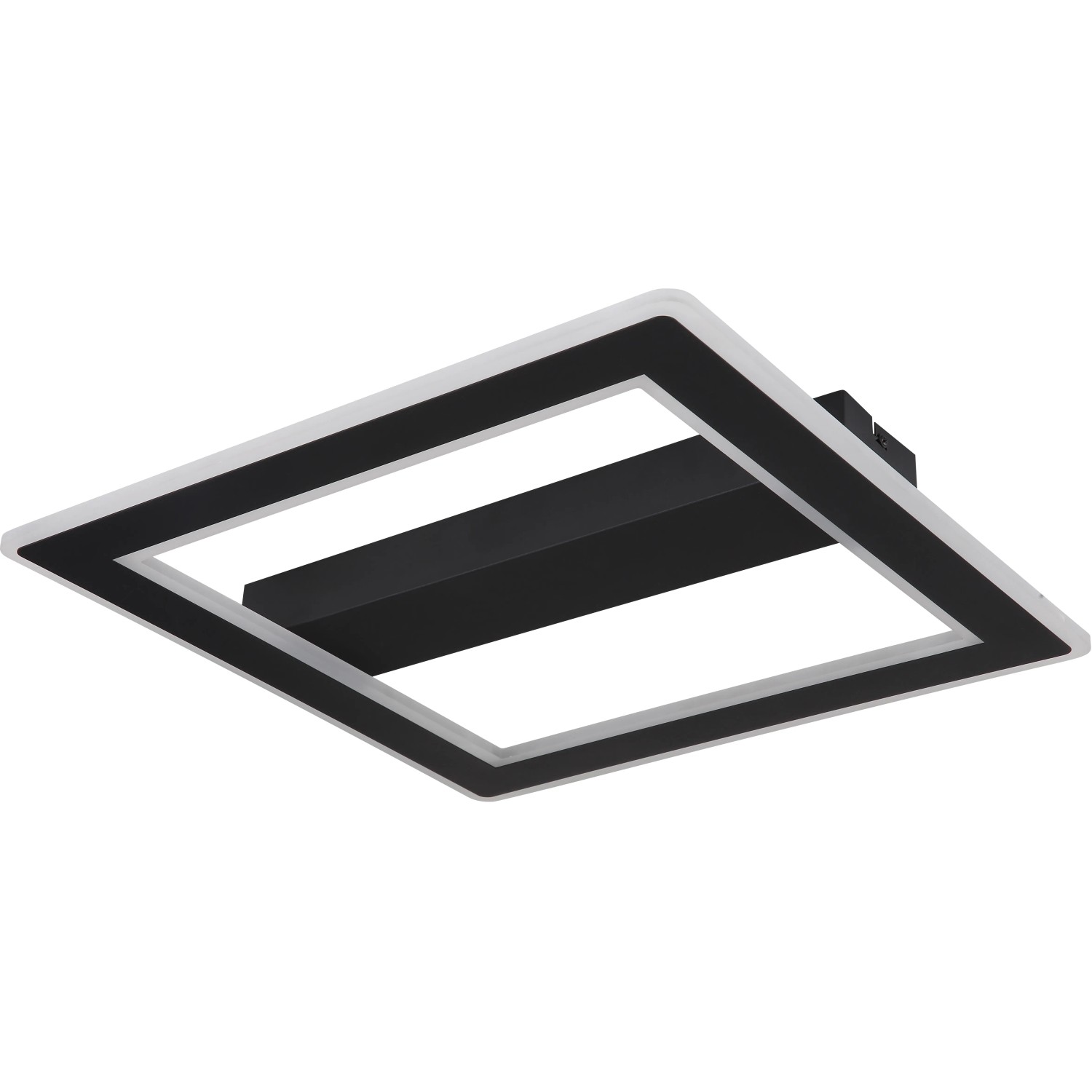 Moderne, schwarze LED-Deckenleuchte Mattia, quadratisch, 45x45 cm.