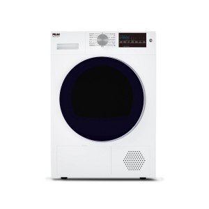 PKM Wärmepumpentrockner WPT9-15A++ in Weiß mit schwarzer Tür. Energieeffizienz A++.