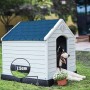 Costway Hundehütte Hundehaus Blau & Weiß 87.7 x 78.5 x 81.5 cm_5