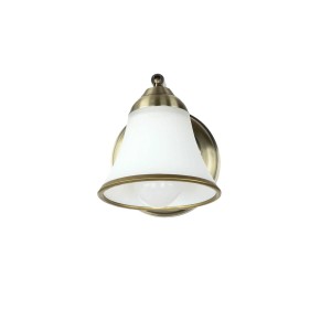 Verstellbare Wandlampe Grando in Bronze mit Glasschirm, geeignet für E14 Leuchtmittel.