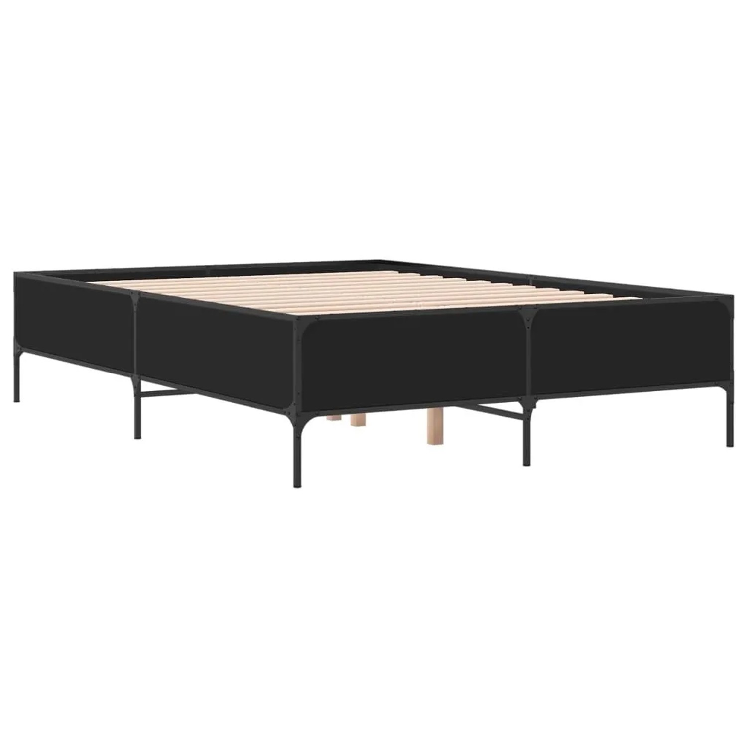 vidaXL Bettgestell Schwarz 140x200 cm Holzwerkstoff und Metall 3279797 günstig online kaufen