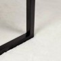 Detailaufnahme: Creme-weißer, runder vidaXL Kunstfell Teppich (Ø 160cm) mit schwarzem Tischbein.