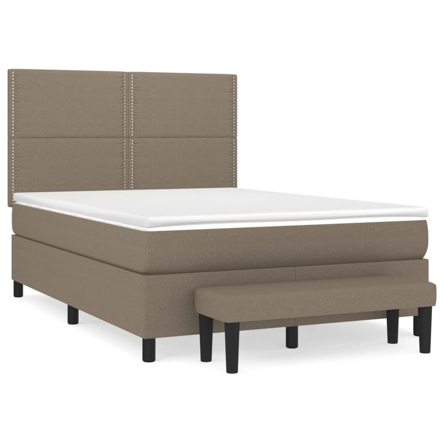 vidaXL Boxspringbett mit Matratze Taupe 140x200 cm Stoff1468696 günstig online kaufen