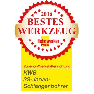Auszeichnung: KWB 3-S Japan Schlangenbohrer als "Bestes Werkzeug 2016" prämiert.