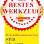 Auszeichnung: KWB 3-S Japan Schlangenbohrer als "Bestes Werkzeug 2016" prämiert.