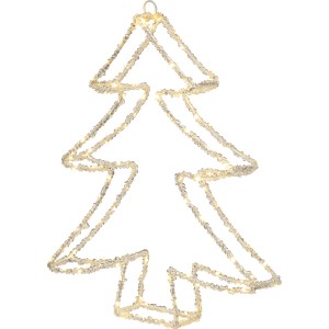 Transparente LED Silhouette Tannenbaum, 43 cm, für Weihnachtsdeko im Innen- und Außenbereich.