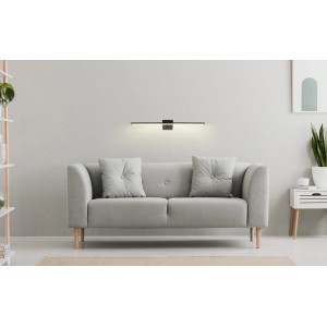 Moderne, schwarze LED-Wandleuchte (615x37 mm) von Globo. Ideal als Wohnraumbeleuchtung.