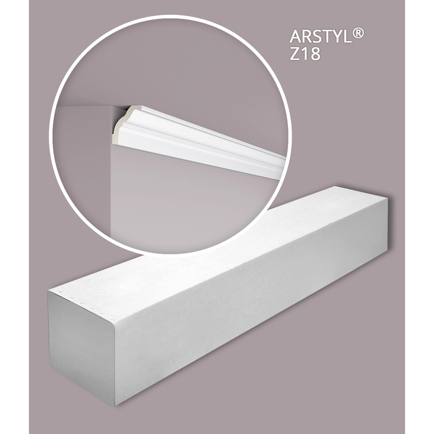 NOEL & MARQUET NMC Z18 ARSTYL Eckleisten, 56m Set, weiße Stuckleisten für Decke und Wand.