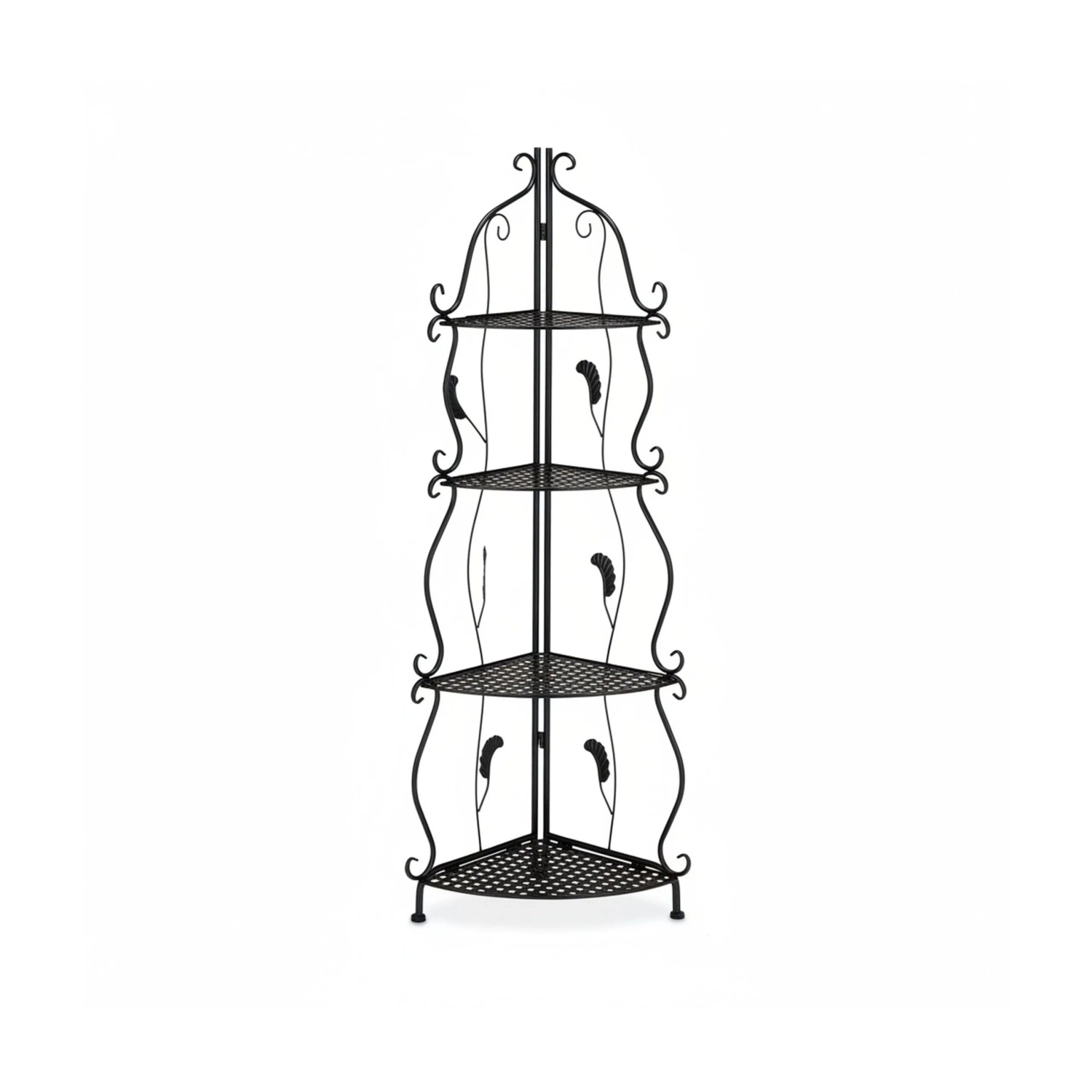 Relaxdays Eckregal Metall Schwarz Klappbar 113 cm x 30 cm x 30 cm 1,8 kg