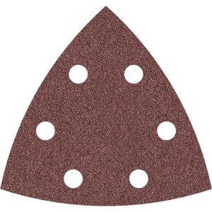 Bosch Delta-Schleifblatt F460, Körnung 40, rotbraun, mit 6 Löchern für Deltaschleifer. Ideal für Holz und Lack.
