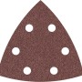 Bosch Delta-Schleifblatt F460, Körnung 40, rotbraun, mit 6 Löchern für Deltaschleifer. Ideal für Holz und Lack.