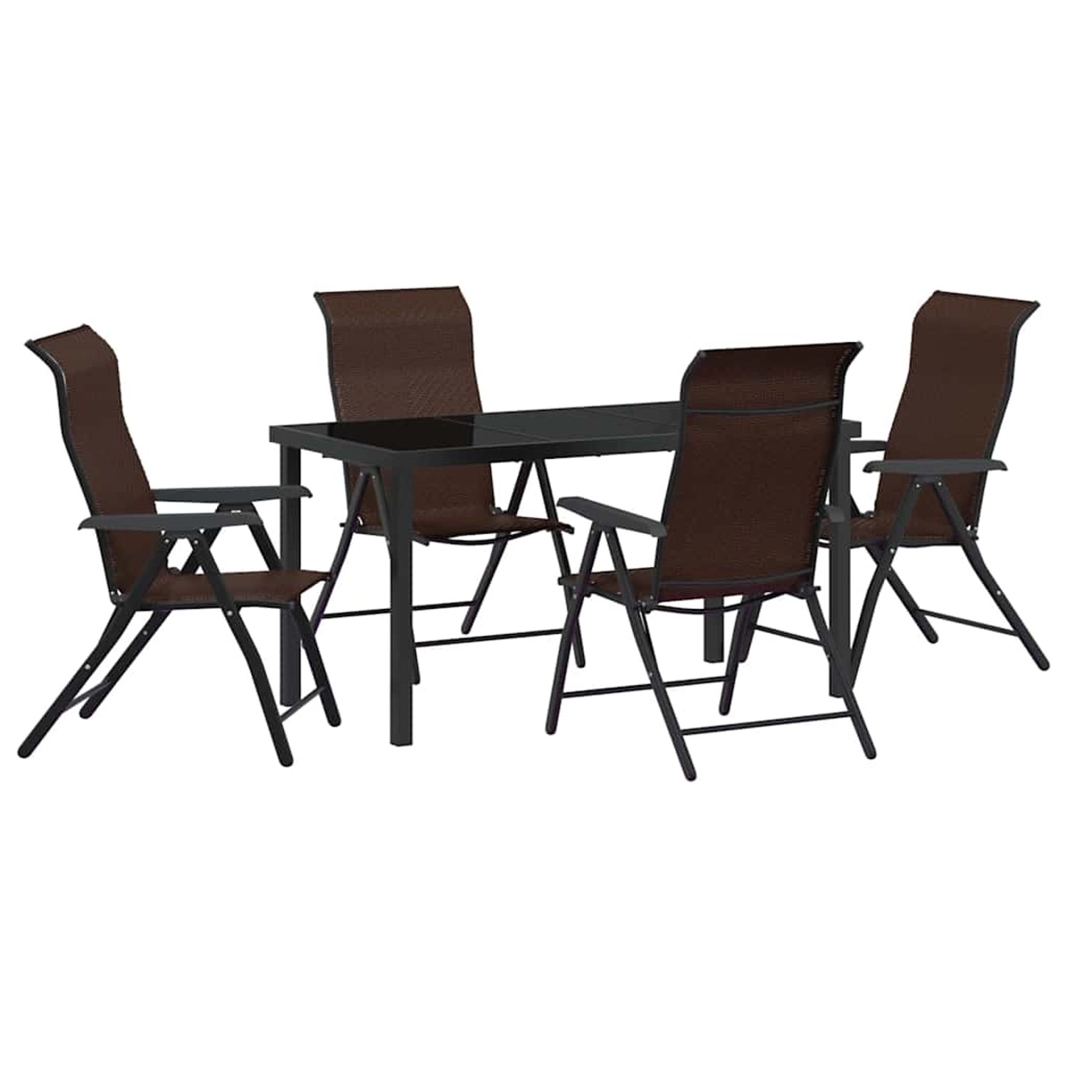 vidaXL Garten Essgruppe Höhenverstellbar 5-Tlg Braun Poly Rattan 3379263 günstig online kaufen