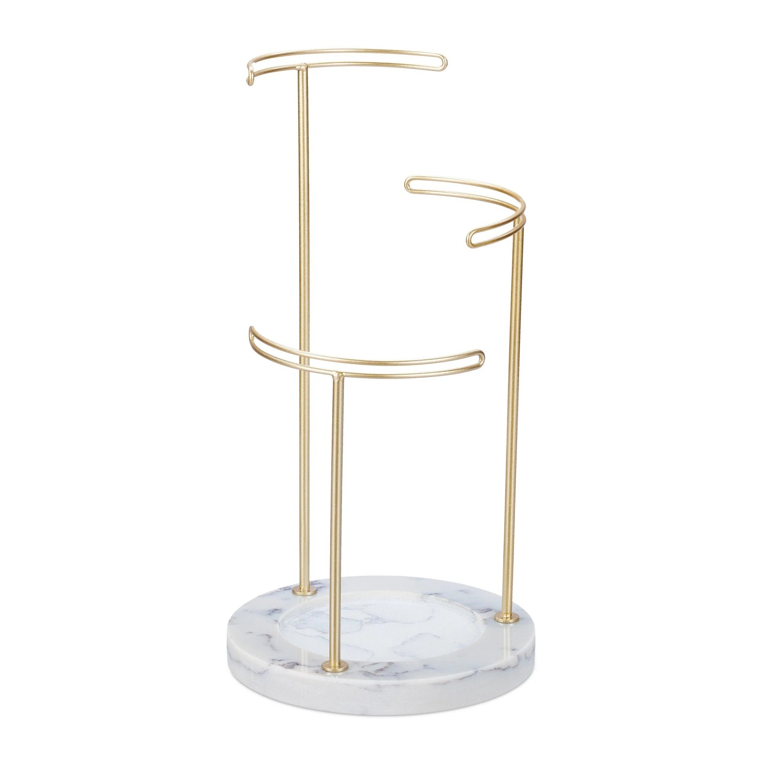 Relaxdays Schmuckständer Marmor Eisen Gold Grau 35 cm x 18 cm 1,2 kg