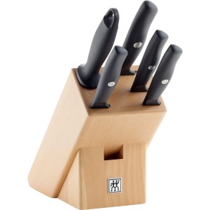 Zwilling Messerblock Life, 6-teilig, aus Buchenholz mit 5 Messern und Wetzstahl.