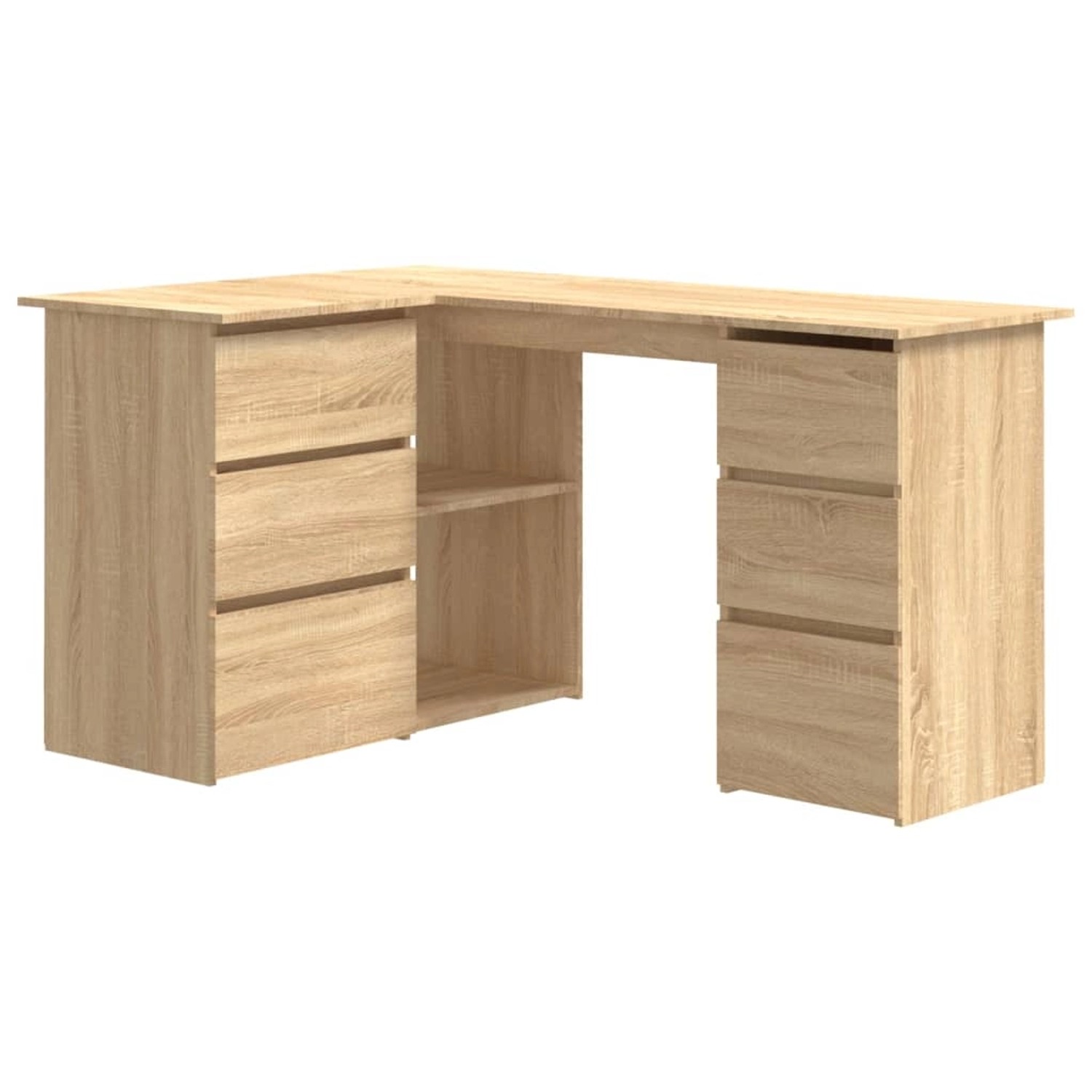 vidaXL Eckschreibtisch Sonoma-Eiche 145x100x76 cm Holzwerkstoff 801092 günstig online kaufen