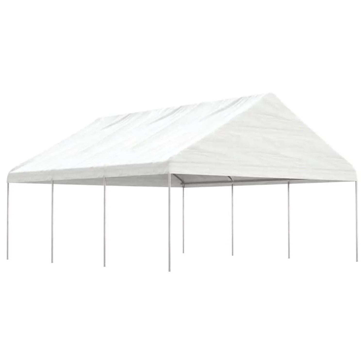 vidaXL Pavillon mit Dach Weiß 6,69x5,88x3,75 m Polyethylen 3155519