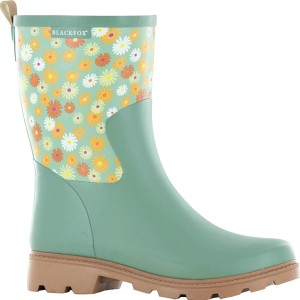 Grüne Blackfox Halbstiefel Lizia Gr. 37 mit Blumenmuster, ideal für die Gartenarbeit.