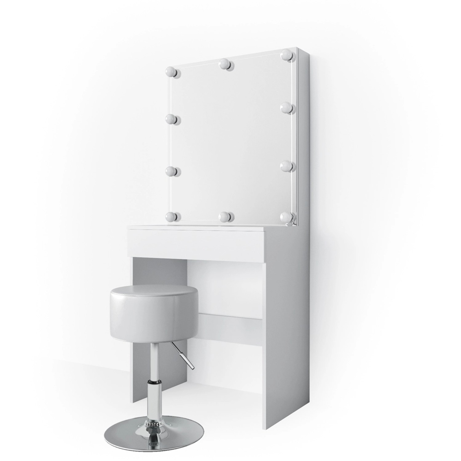 Vicco Schminktisch Melle Weiß 68 cm mit LED Beleuchtung und Hocker günstig online kaufen