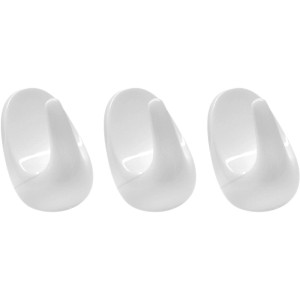 3er-Set Fackelmann Allroundhaken, 4 cm, weiß, selbstklebend, für Bad und Küche.
