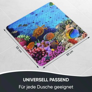 Sanilo Badematte Ocean, quadratische Duschmatte mit Ozean-Motiv (53x53 cm).
