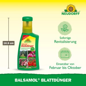 Neudorff Balsamol Blattdünger 250ml in grüner Flasche für Nadelgehölze und andere Pflanzen.