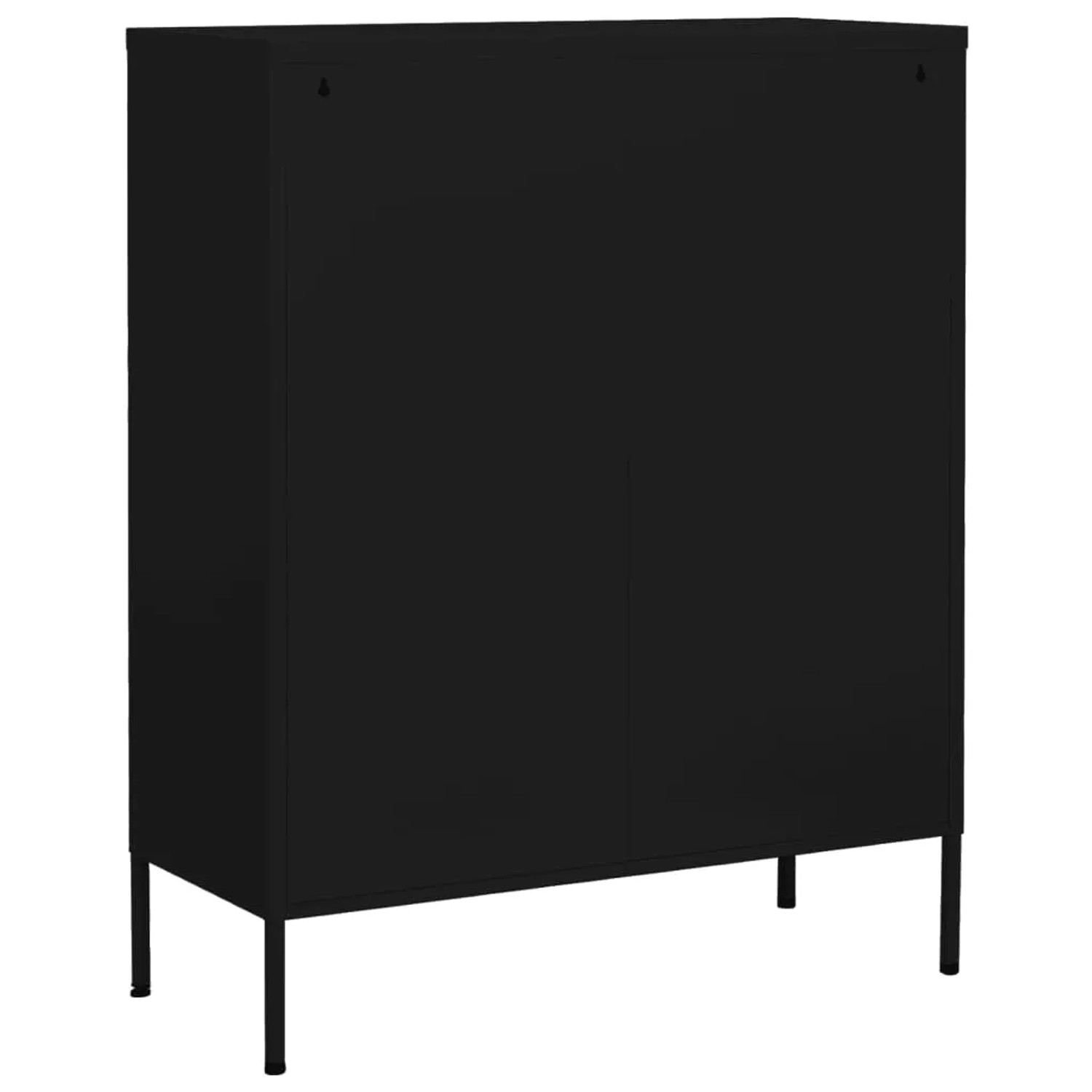 Schwarzer vidaXL Lagerschrank aus Stahl, 80x35x101,5 cm, für Büro und Arbeitszimmer.