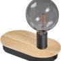Ledvance Tischleuchte Decor Holz, braun-schwarz. LED-Lampe mit Holzfuß.