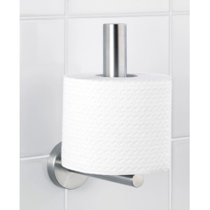 Wenko Ersatzrollenhalter Bosio, Edelstahl matt, mit Toilettenpapierrolle.