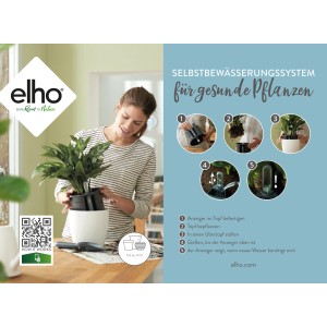 Elho Selbstbewässerungssystem, Ø 17cm, schwarz, für Pflanztöpfe: Einfache Pflanzenpflege mit Wasserstandsanzeige.