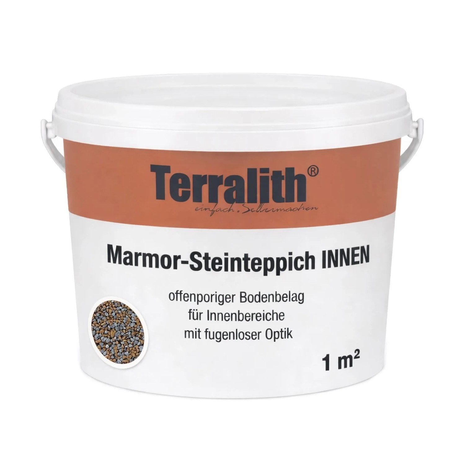 Terralith Metallic Steinteppich Metallic Mix 202 für 1m² Innen Mittel 4-6 mm