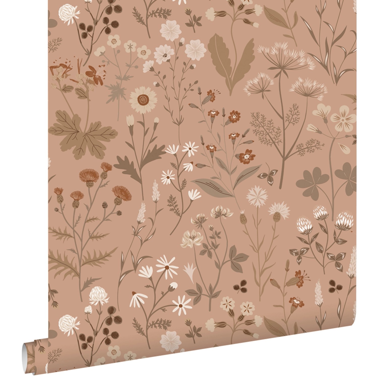 ESTAhome Tapete Feldblumen Terrakottabraun 53 cm x 10.05 m günstig online kaufen