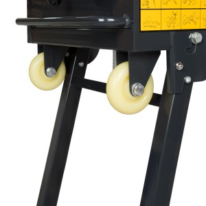 EBERTH Steintrennmaschine: Detailansicht der Transporträder am klappbaren Untergestell.