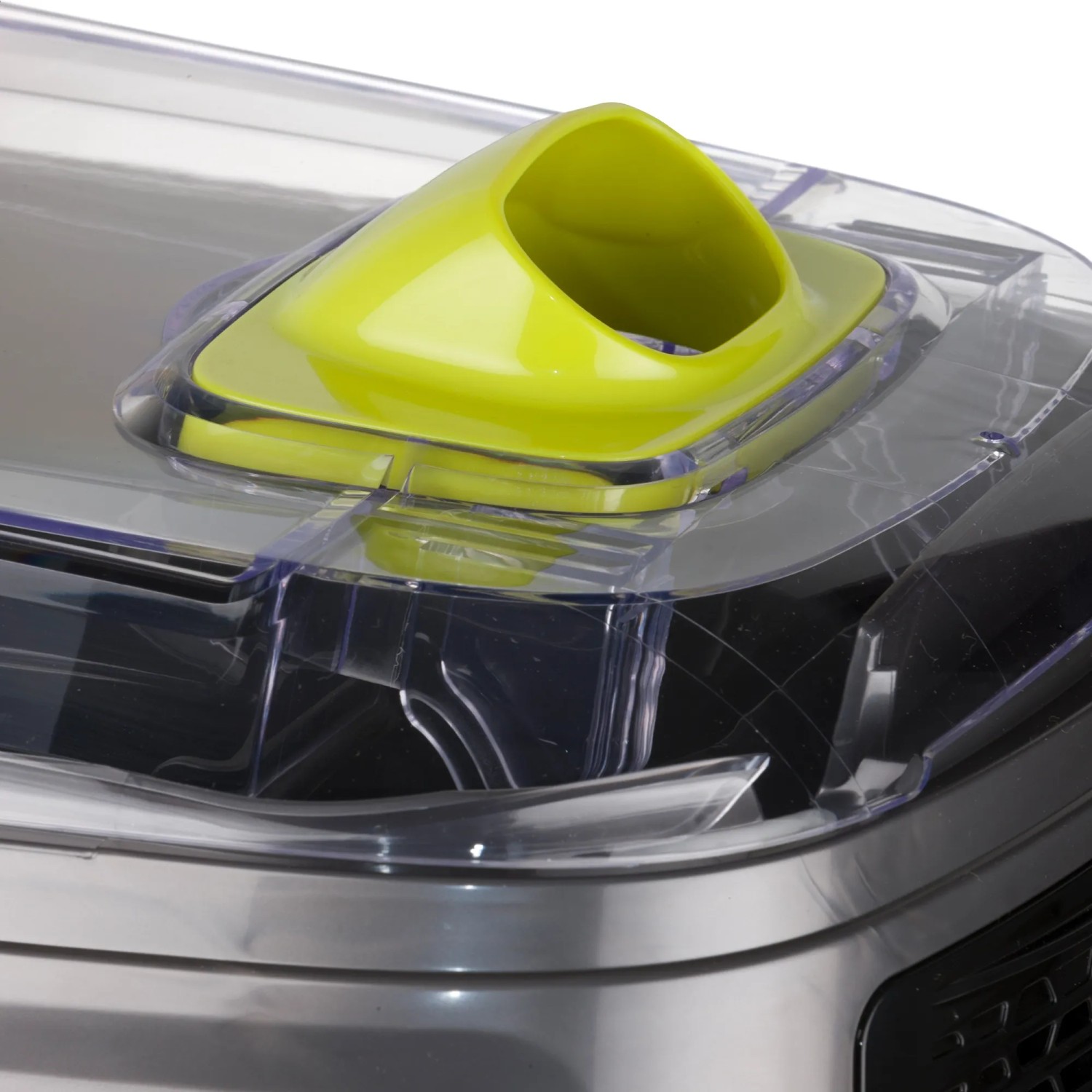 Detailaufnahme des Zodiac Akku-Poolroboters CNX-Li 5220 iQ in Grau mit gelbem Detail.