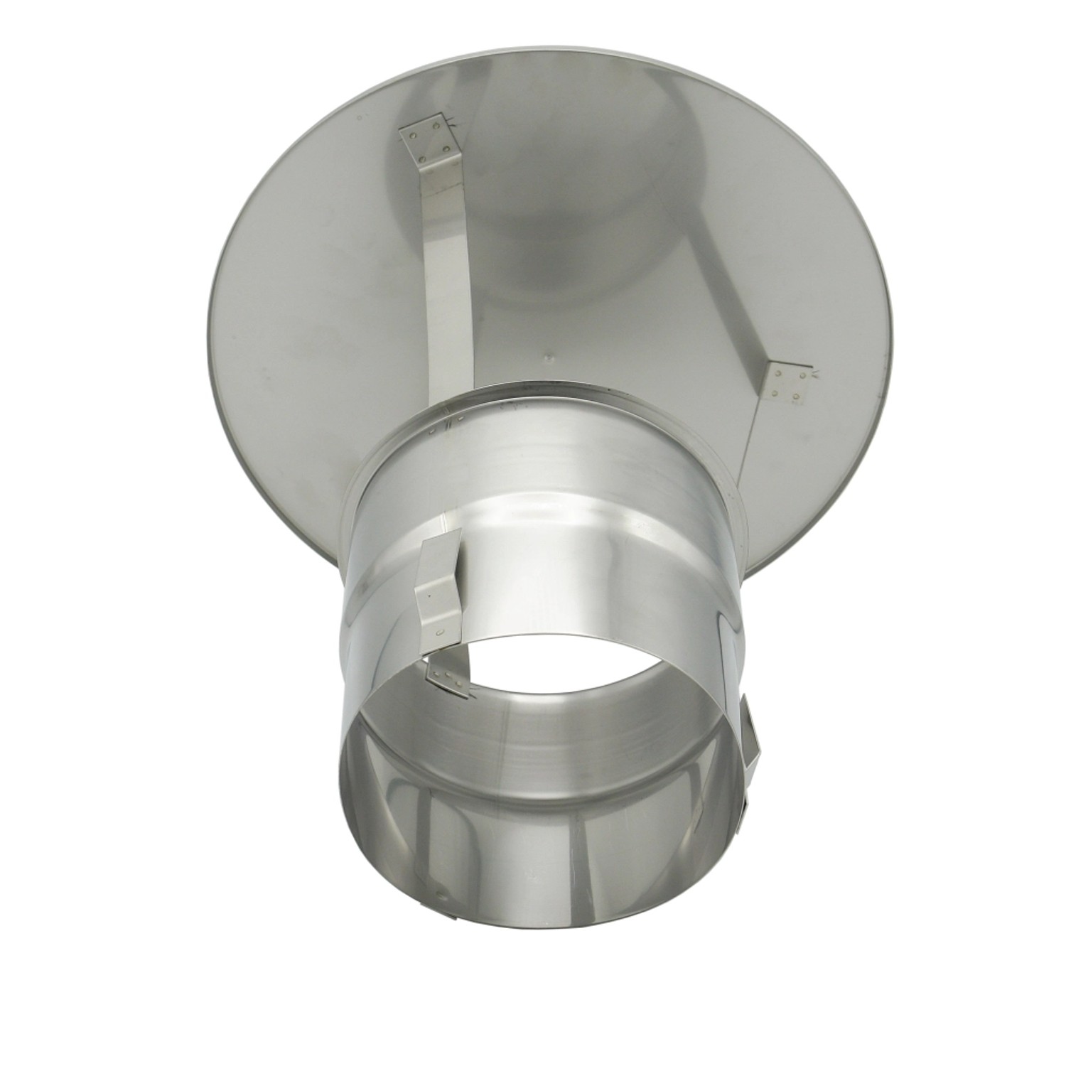 Edelstahl Kaminhaube mit Einschub für Schornstein (120mm). Regenschutz & Schutz vor Fallwinden.