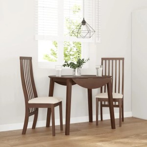vidaXL Esszimmerstühle mit Kissen 2 Stk Braun Massivholz Gummibaum 4102453
