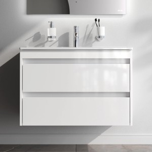 AM.PM Waschtischunterschrank Spike mit Becken Weiß Glänzend 2 Schubladen 80 cm