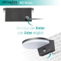 Oktaplex Außenleuchte Ros mit Bewegungsmelder, anthrazit, Montage und Anschlussdetails.