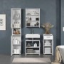 Weißer Trendteam Hochschrank Wons (37 cm) im Badezimmer mit geöffneten Türen.