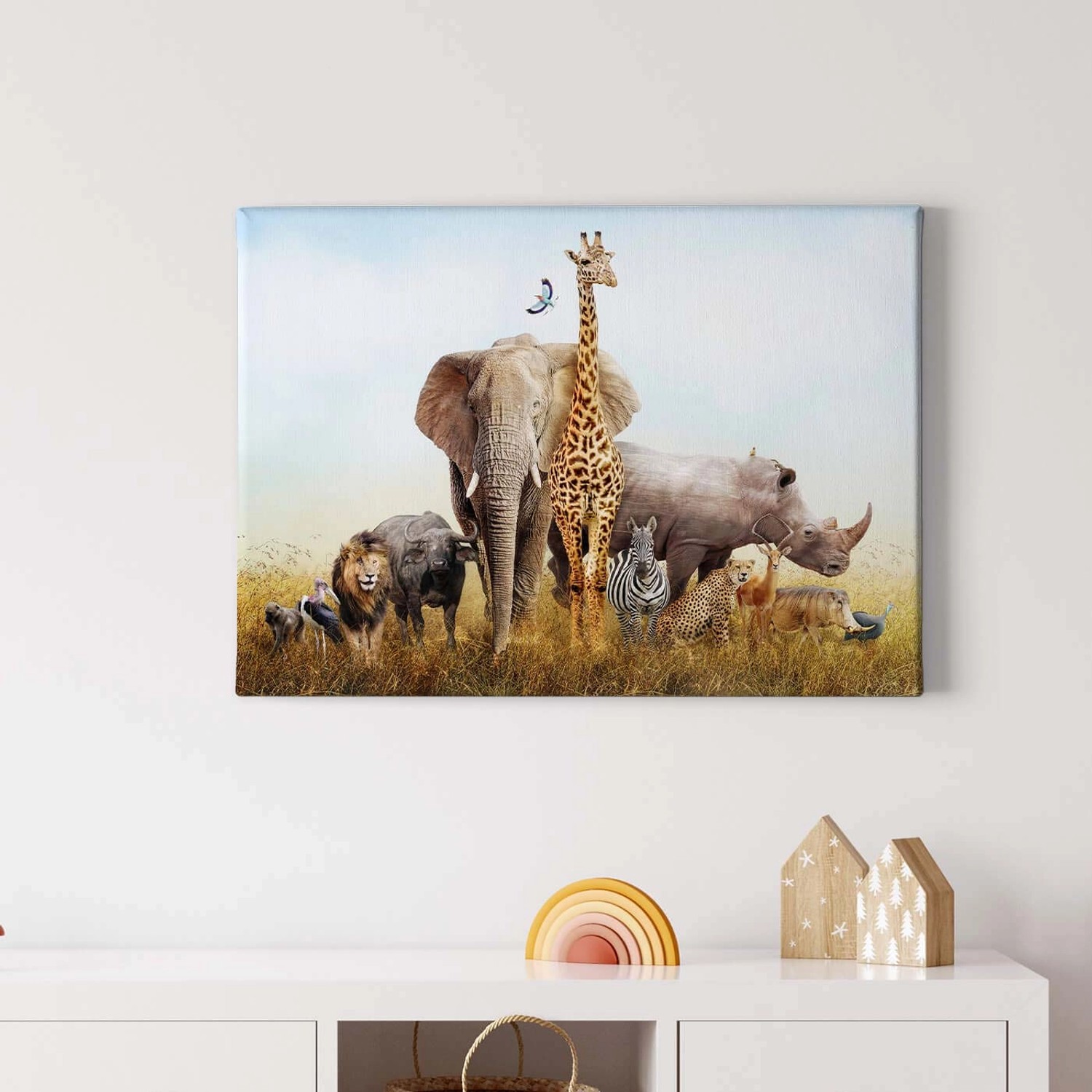 Bricoflor Leinwandbild Mit Afrika Motiv Wandbild Mit Safari Design Ideal Für Wohnzimmer Und Schlafzimmer Tier Bild Auf L
