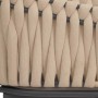 Proregal 2er-Set Aluminium-Gartenstuhl HxBxT 82x61x57 cm Sitzhöhe 50cm Olefin Seilgeflecht Rope Creme Kissen Hellbraun Outdoor Stuhl Armlehne_8