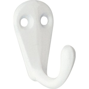 Weißer Wandhaken aus Metall, Modell 1133, zur einfachen Montage.