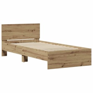vidaXL Bettrahmen mit Kopfteil Artisan-Eiche 90 x 200 cm Holzwerkstoff 871655